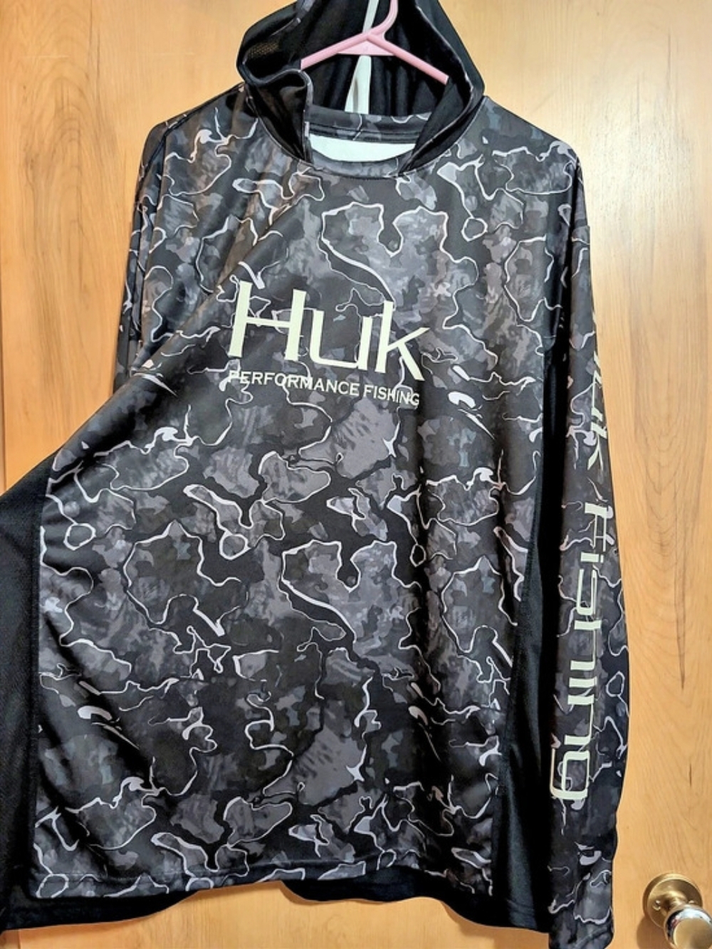Huk Icon X Camo Vented Hoodie Camo Long Sleeve Performance Shirt Size XXL